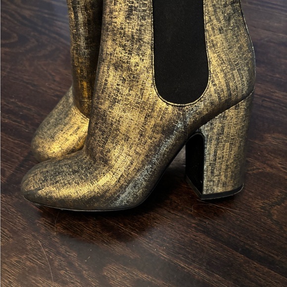Laurence Dacade Gold and Black Heeled Boots - Picture 1 of 4